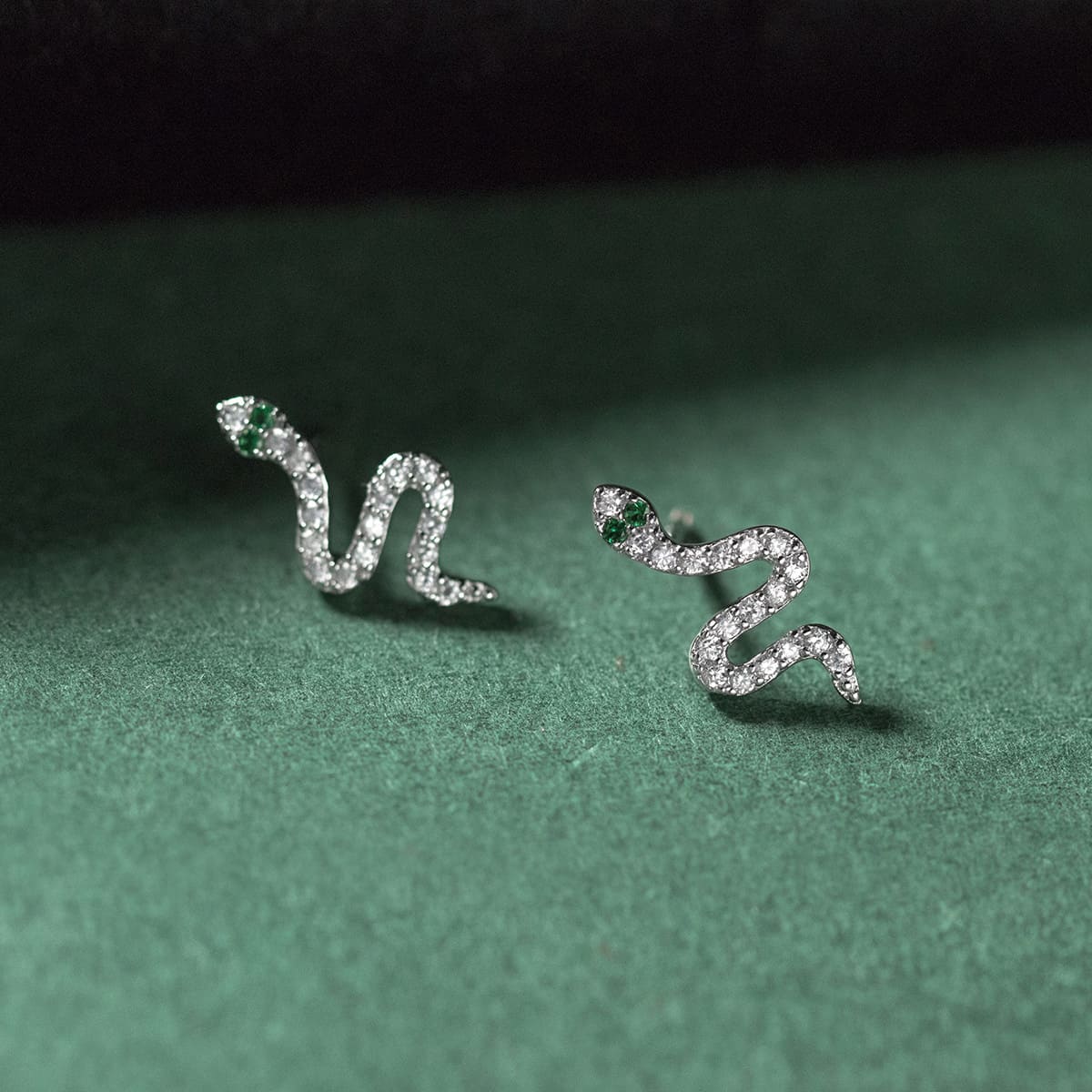 Edgy Snake Stud Earrings Hypoallergenic 925 Sterling Silver Set of 5 Pairs for Sensitive Ears